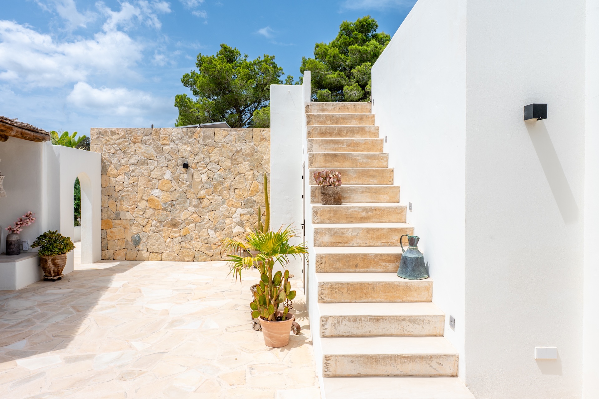 Resa Estates port des Torrent sale koop finca Ibiza side exterior stairs.jpg